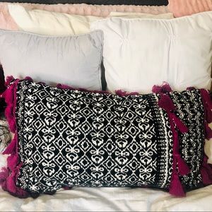 Opalhouse Boho Tassel Black & White Toss Pillow